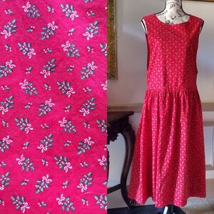 Vintage handmade dropwaist sleeveless Christmas dress